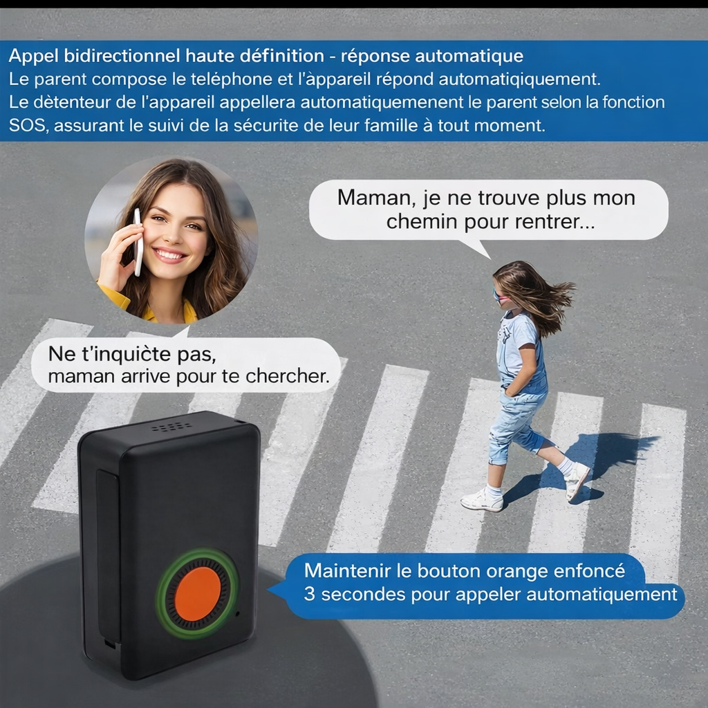 TraceMe Mini - Traceur GPS 3-en-1 Enfants, Animaux & Bagages